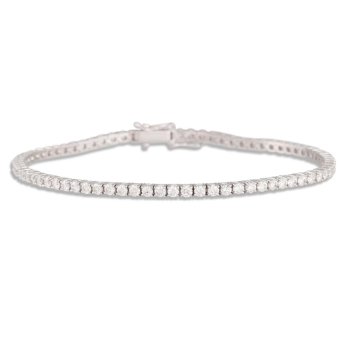 336 - A DIAMOND LINE BRACELET, the brilliant cut diamonds mounted in 18ct white gold. Estimated: weight of... 