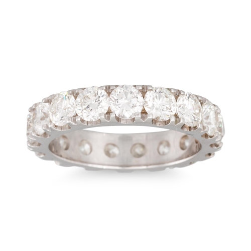 347 - A FULL BANDED DIAMOND ETERNITY RING, brilliant cut diamonds mounted in 18ct white gold. Estimated: w... 