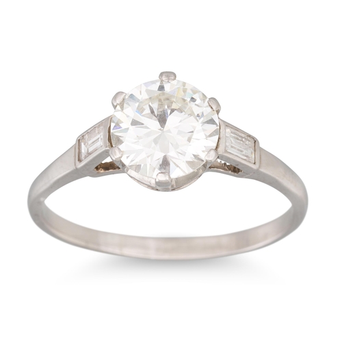 258 - A DIAMOND SOLITAIRE RING, the brilliant cut diamond mounted in white gold. Estimated: weight of diam... 