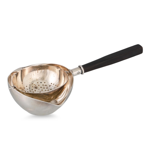 405 - AN UNUSUAL SILVER TEA STRAINER, (American .925)