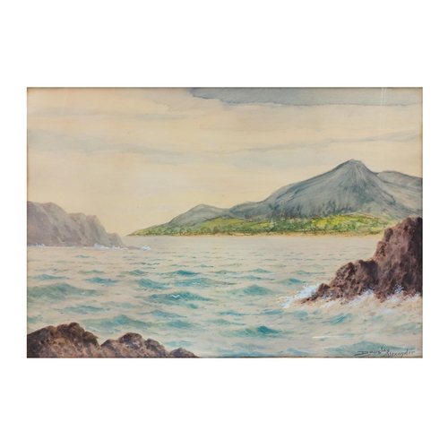 419 - DOUGLAS ALEXANDER, RHA (1871 - 1945) untitled; possibly a view of Croagh Patrick from Clew Bay, Co. ... 