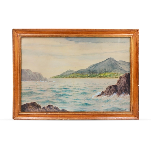 419 - DOUGLAS ALEXANDER, RHA (1871 - 1945) untitled; possibly a view of Croagh Patrick from Clew Bay, Co. ... 