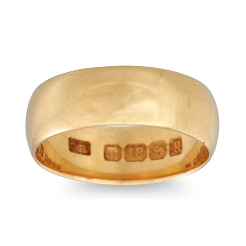 89 - A 22CT GOLD BAND, 3.2 g., size N, together with an 18ct yellow gold band ring, 5.1 g., size M