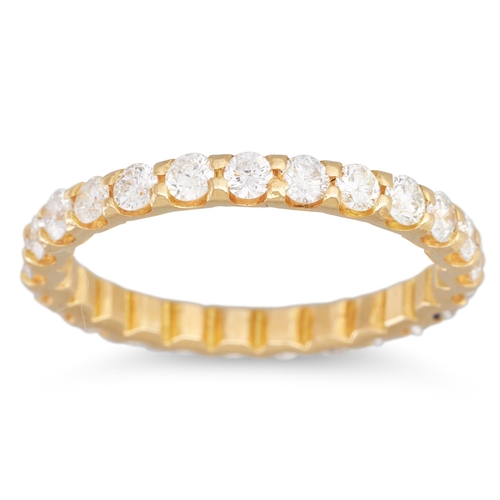 276 - A DIAMOND FULL BAND ETERNITY RING, the brilliant cut diamonds mounted in 18ct yellow gold. Estimated... 