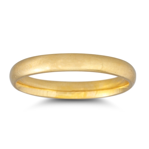 118 - AN 18CT YELLOW GOLD BAND RING, 3 g., size O - P