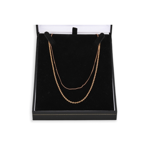 189 - TWO 9CT GOLD TRACE CHAINS, 4.7 g.