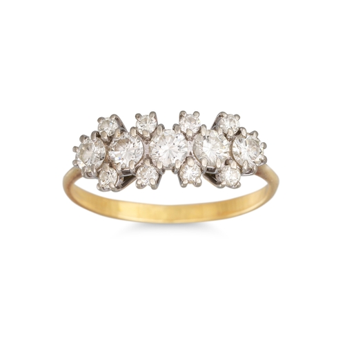 41 - A DIAMOND CLUSTER RING, set with brilliant cut diamonds, mounted in 18ct yellow gold. Estimated: wei... 