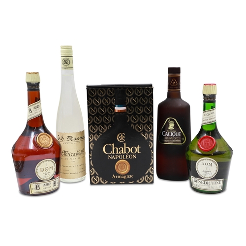 441 - FORTIFIED WINE, CHABOT NAPOLEON BRANDY, boxed 1 btl, together with Domi; Benedictine and brandy liqu... 