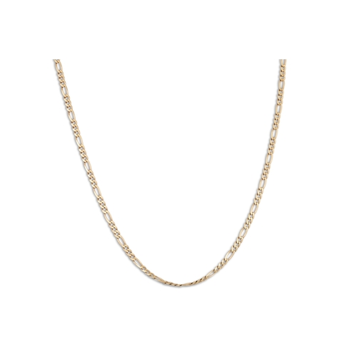 5 - A 9CT GOLD FLAT FIGARO LINK NECK CHAIN, ca 21