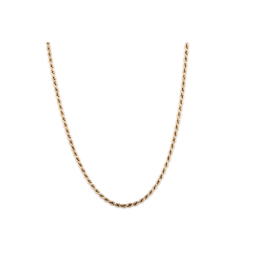 54 - A 9CT GOLD ROPE LINK NECK CHAIN, 22.8 g.