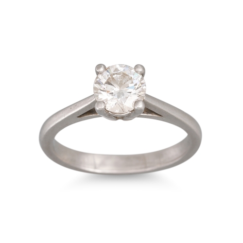 85 - A DIAMOND SOLITAIRE RING, the round brilliant cut diamond mounted in platinum, stamped .950. Estimat... 