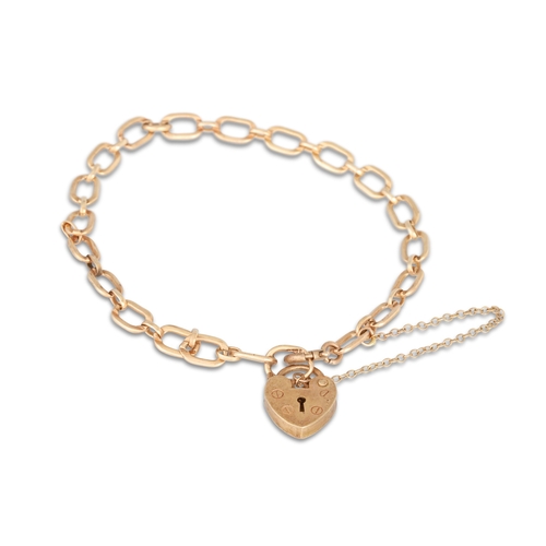 89 - A 9CT GOLD BRACELET, with padlock