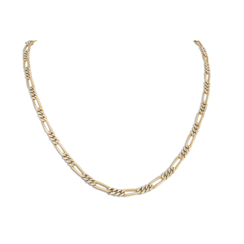 92 - AN 18CT GOLD FLAT CURB LINK NECK CHAIN, 18.16 g.