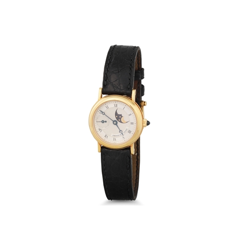 242 - A LADY'S 18CT YELLOW GOLD BREQUET 1518B AUTOMATIC WRISTWATCH, silvered dial with Roman numerals, sep... 