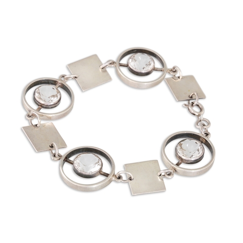 28 - A MARIKA MURNAGHAN IRISH SILVER CRYSTAL BRACELET, Dublin hallmark, also stamped M.M