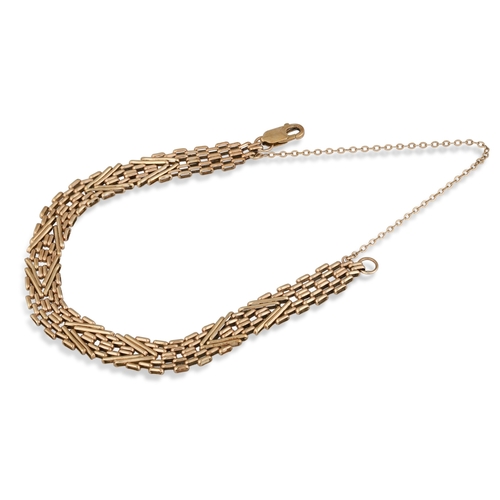 133 - TWO 9CT GOLD FANCY LINK BRACLETS, 18.5 g.