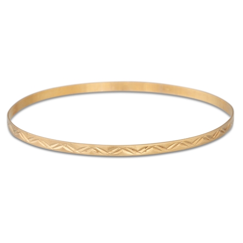 297 - A 9CT GOLD BANGLE, together with a modern bangle/ cuff and four lady's wristwatches