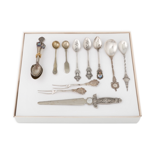 432 - A COLLECTION OF SILVER ITEMS, to include spoons, chains, necklace, 364 g.