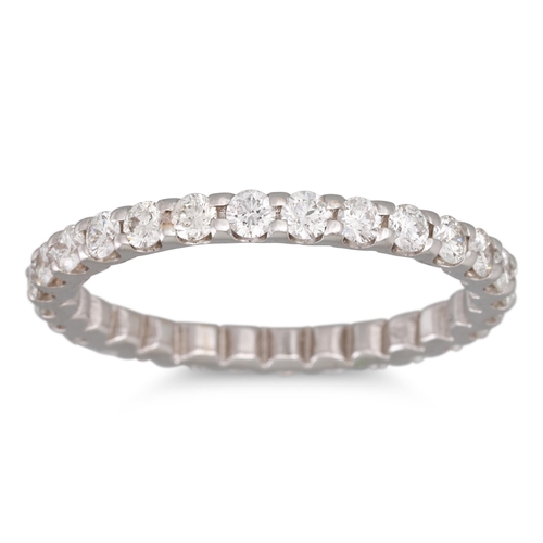 161 - A DIAMOND FULL ETERNITY RING, the brilliant cut diamonds mounted in 18ct white gold. Estimated: weig... 