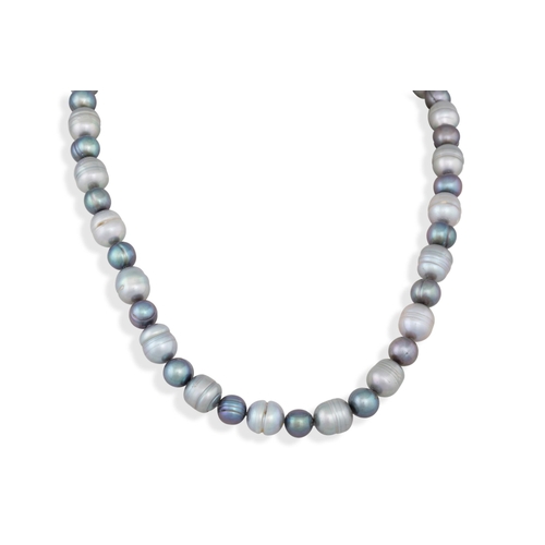 181 - AN HONORA CULTURED PEARL NECKLACE, silver clasp