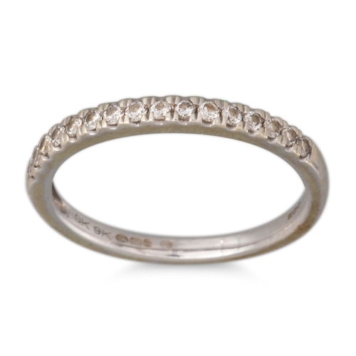 84 - A DIAMOND CLUSTER RING, together with a diamond band ring, mounted in 9ct gold, size J