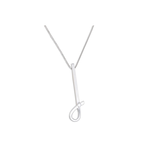 44 - A DIAMOND SET PENDANT, mounted in 18ct white gold, on a white gold chain