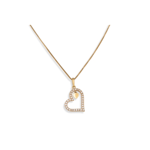 17 - AN 18CT GOLD PENDANT, on a chain, together with a 18ct gold bracelet