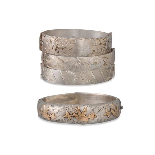 264 - FOUR STERLING SILVER BANGLES