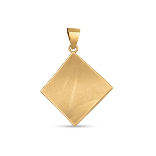 41 - A PAIR OF 18CT GOLD EARRINGS, of abstract design, together with a matching pendant, 6.6 g.