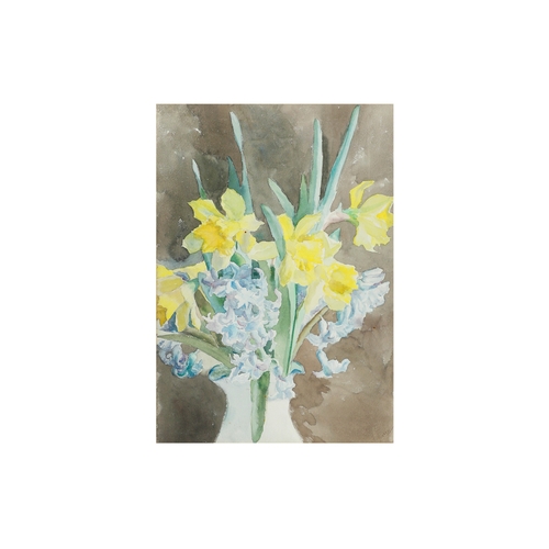 498 - MOYRA BARRY IRL (1886 - 1960) Still life with daffodils and snowdrops, water colour, ca 10.5 x 14.5