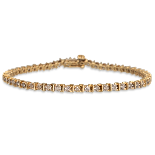 164 - A DIAMOND SET BRACELET, mounted in 14ct gold, 7