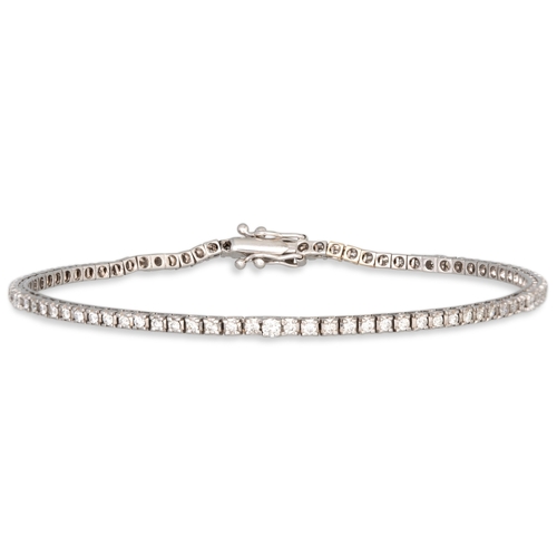 189 - A DIAMOND LINE BRACELET, the brilliant cut diamonds mounted in 18ct white gold. Estimated: weight of... 