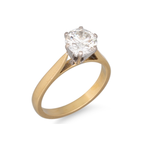 241 - A DIAMOND SOLITAIRE RING, mounted in 18ct yellow gold. Together with a EGL Cert stating diamond to b... 