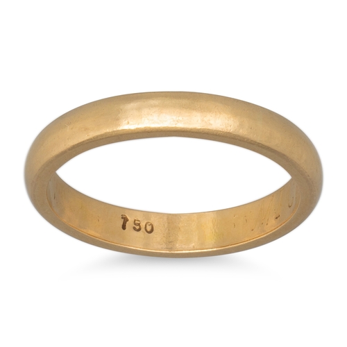 242 - AN 18CT YELLOW GOLD BAND RING, 3.5 g. size K