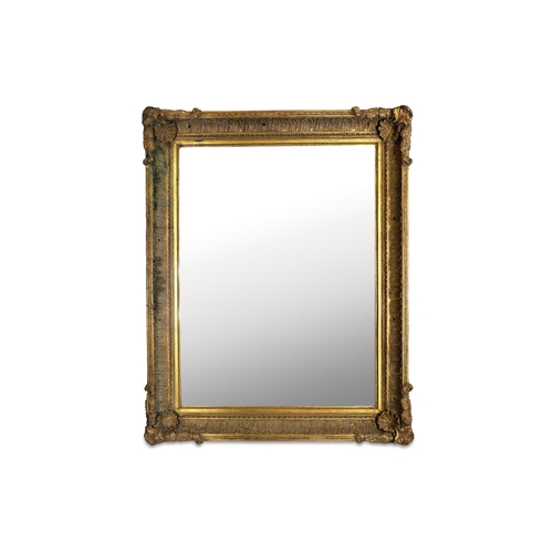 397 - A VERY LARGE FRAMED GILT & GESSO BEVELLED GLASS MIRROR, Framed ca 1900, ca 60