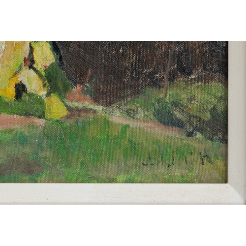 496 - JOHN ANTHONY PARK, ROI, RBA (1878-1962) St.John's in the fields, Halsetown, St.Ives, oil on board, s... 