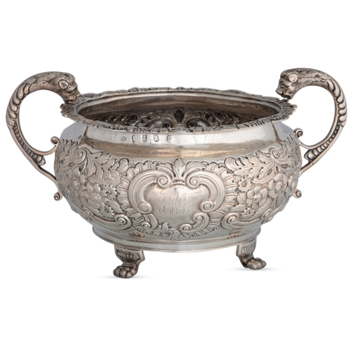 484 - A GEORGE III IRISH SILVER MILK JUG, together with a matching bowl, both by Charles Marsh, Dublin 182... 