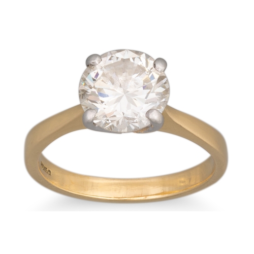 235 - A DIAMOND SOLITAIRE RING, the round brilliant cut diamond, mounted in 18ct yellow gold. Estimated: w... 