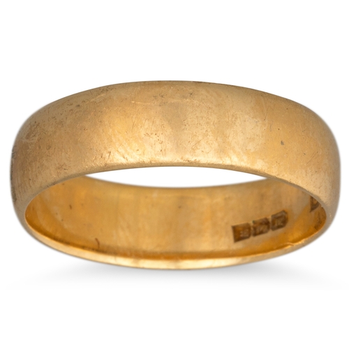 195 - THREE 18CT YELLOW GOLD BAND RINGS, 12.3 g.