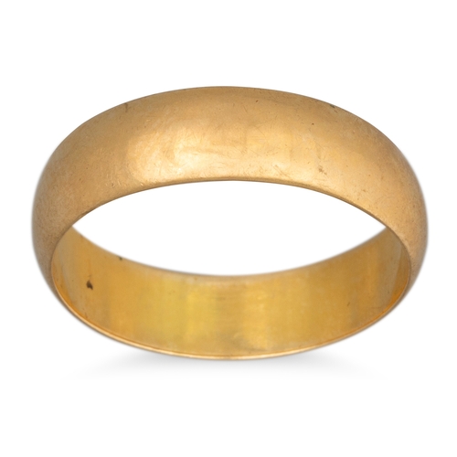 195 - THREE 18CT YELLOW GOLD BAND RINGS, 12.3 g.