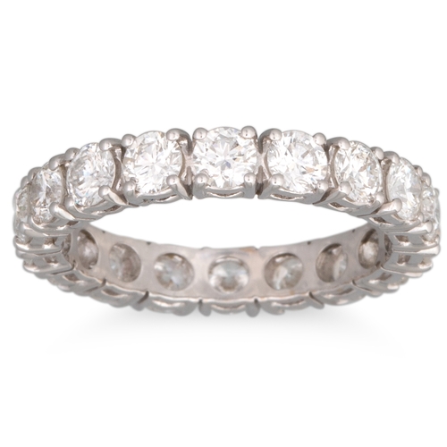 261 - A DIAMOND FULL BANDED ETERNITY RING, the brilliant cut diamonds mounted in 18ct white gold. Estimate... 