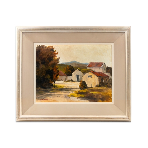 474 - JOHN O'BRIEN (Irl 20th Century) untitled, Farmyard, oil on board, 18 x 14