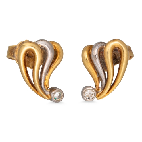 157 - A PAIR OF 9CT HOOP EARRINGS, together with an 18ct gold ring and two pairs of 18ct earrings