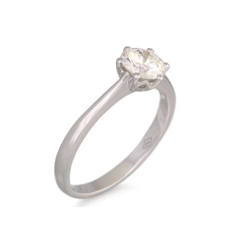 178 - A SOLITAIRE DIAMOND RING, the brilliant cut diamond mounted in 18ct white gold. Together with a HRD ... 