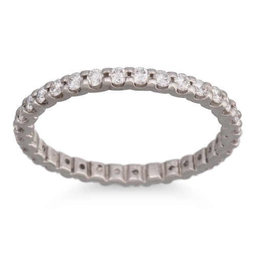 214 - A DIAMOND FULL BANDED ETERNITY RING, the brilliant cut diamonds, mounted in 18ct white gold. Estimat... 