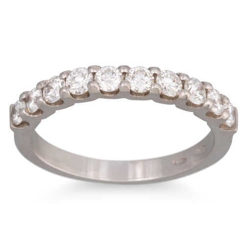 232 - A DIAMOND HALF ETERNITY RING, set with brilliant cut diamonds, mounted in 18ct white gold. Estimated... 