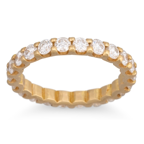 235 - A DIAMOND FULL BANDED ETERNITY RING, the brilliant cut diamonds mounted in 18ct yellow gold. Estimat... 