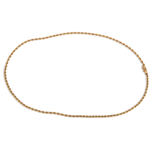 41 - A 14CT YELLOW GOLD NECK CHAIN, barrel clasp, ca 22