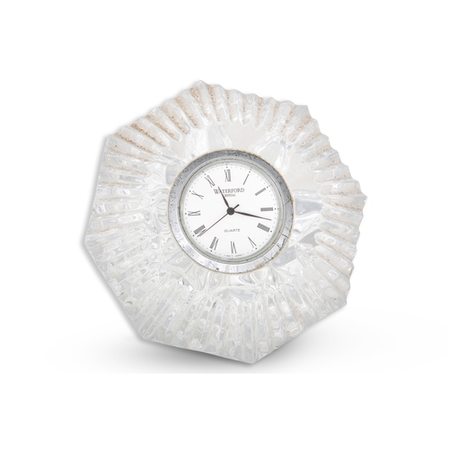 417 - A WATERFORD CRYSTAL PAPERWEIGHT CLOCK