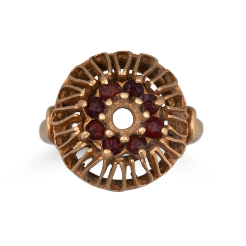 53 - A COLLECTION OF FOUR 9CT GOLD RINGS, various gem set etc. 14.5 g.